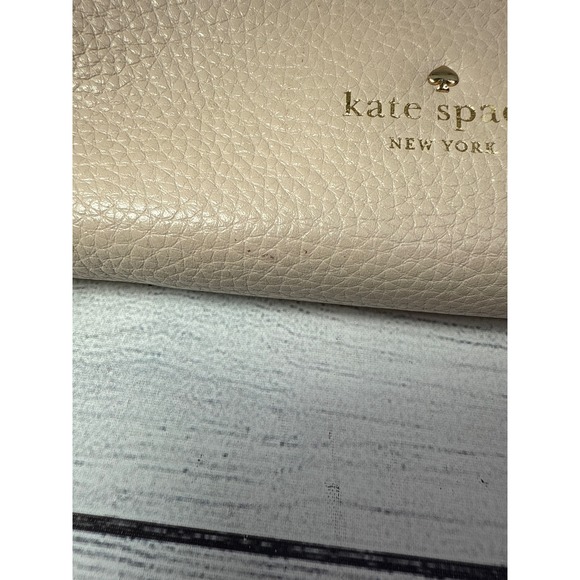 Kate Spade Pebble Leather Shoulder Bag Beige Purse Handbag Designer - Picture 4 of 11